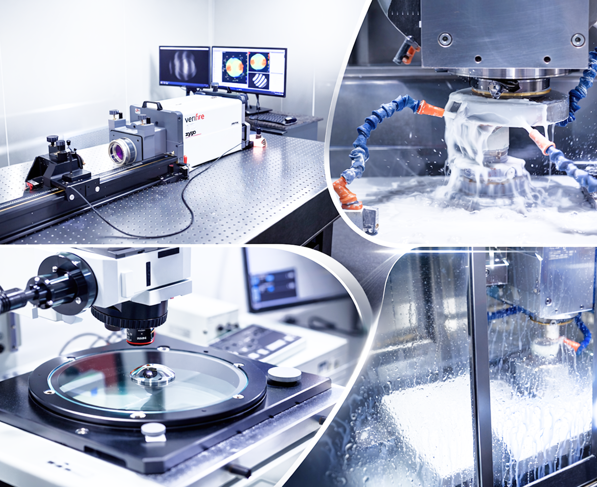 CNC optical grinding polishing centering edging facility Stellar Optics Chennai India